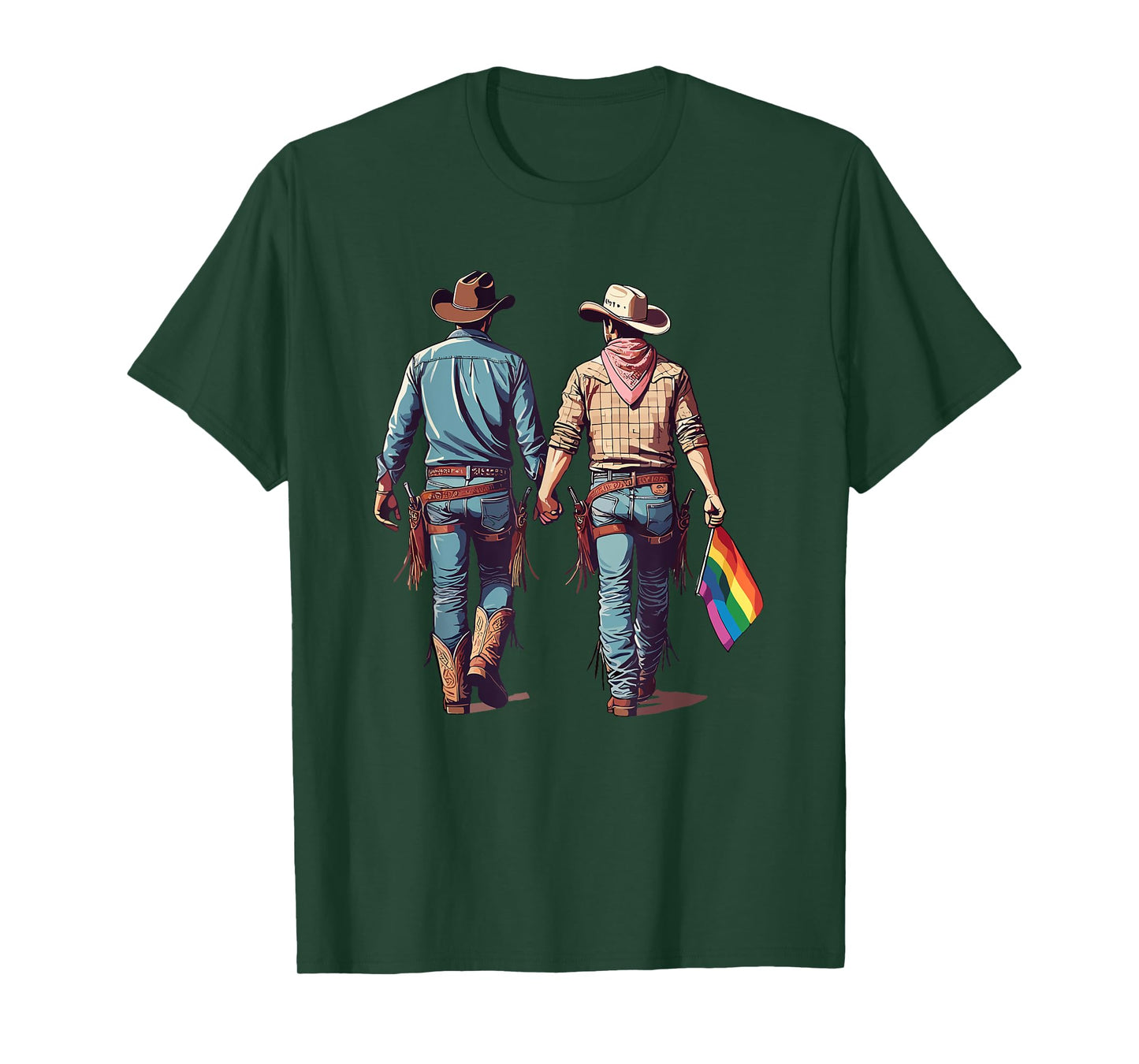 Gay Cowboy Western LGBTQIA Cowboys Holding Hands T-Shirt
