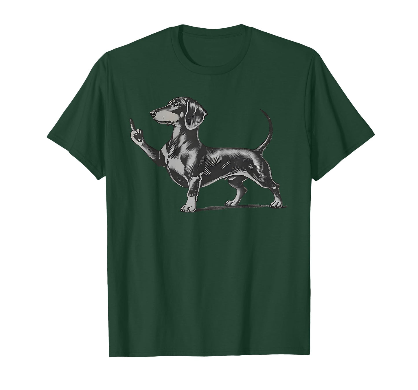 Funny Rude Black Dachshund Dog Meme Middle Finger Wiener Dog T-Shirt