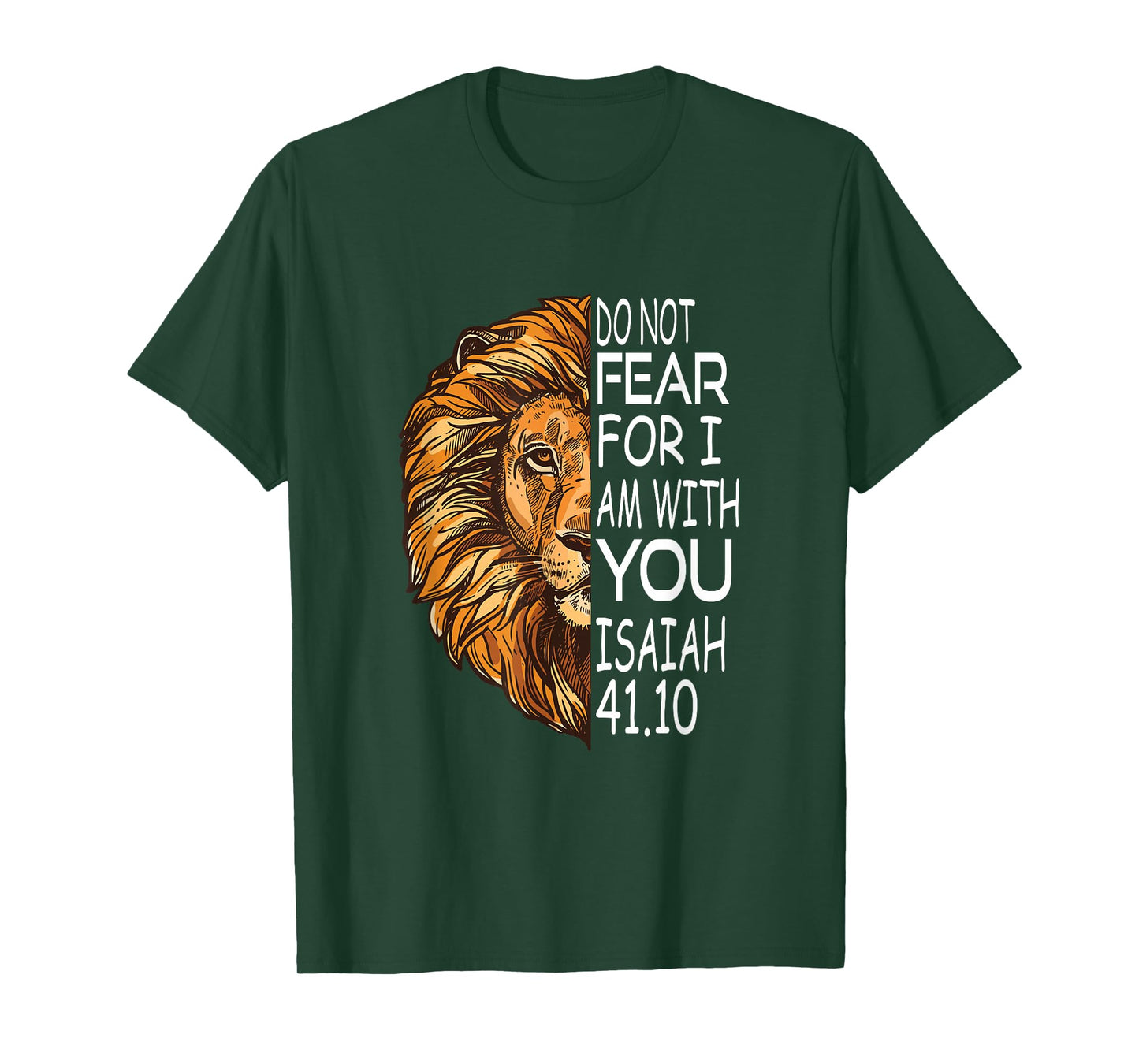 Christian Religious Bible Verse Sayings Lion Fear Scripture T-Shirt
