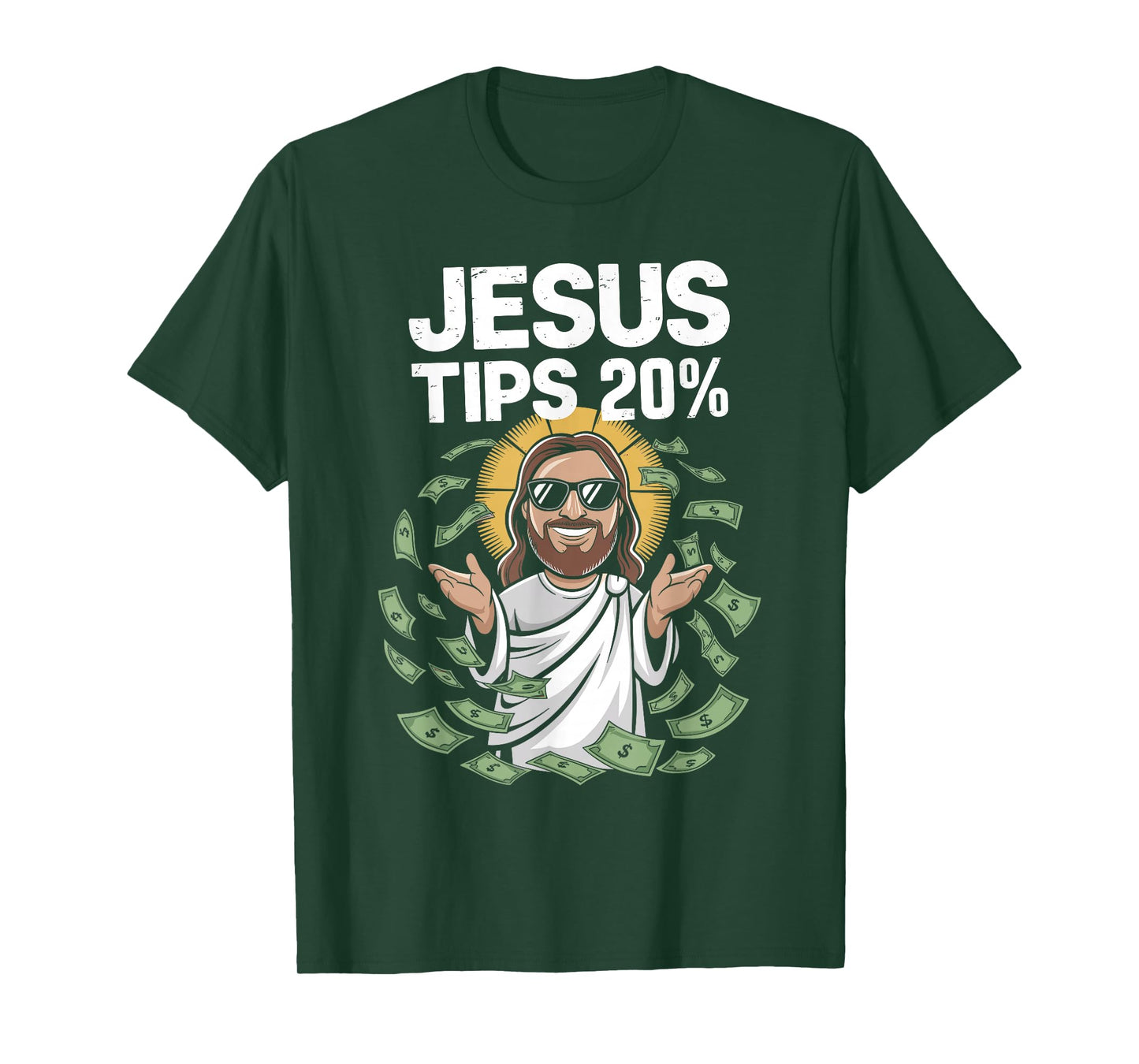 Jesus Tips 20 Percent Shirt Humorous Christian T-Shirt