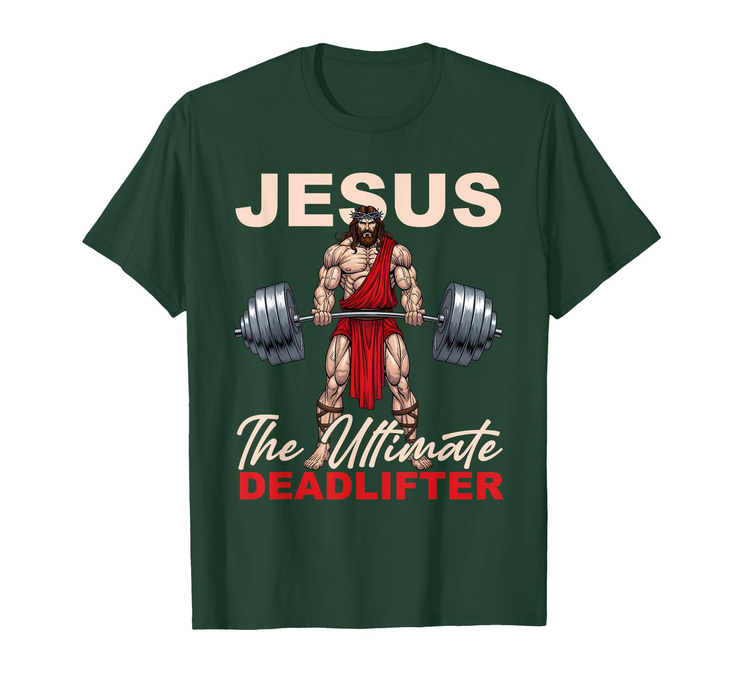 Vintage Jesus The Ultimate Deadlifter Funny Gym Bodybuliding T-Shirt