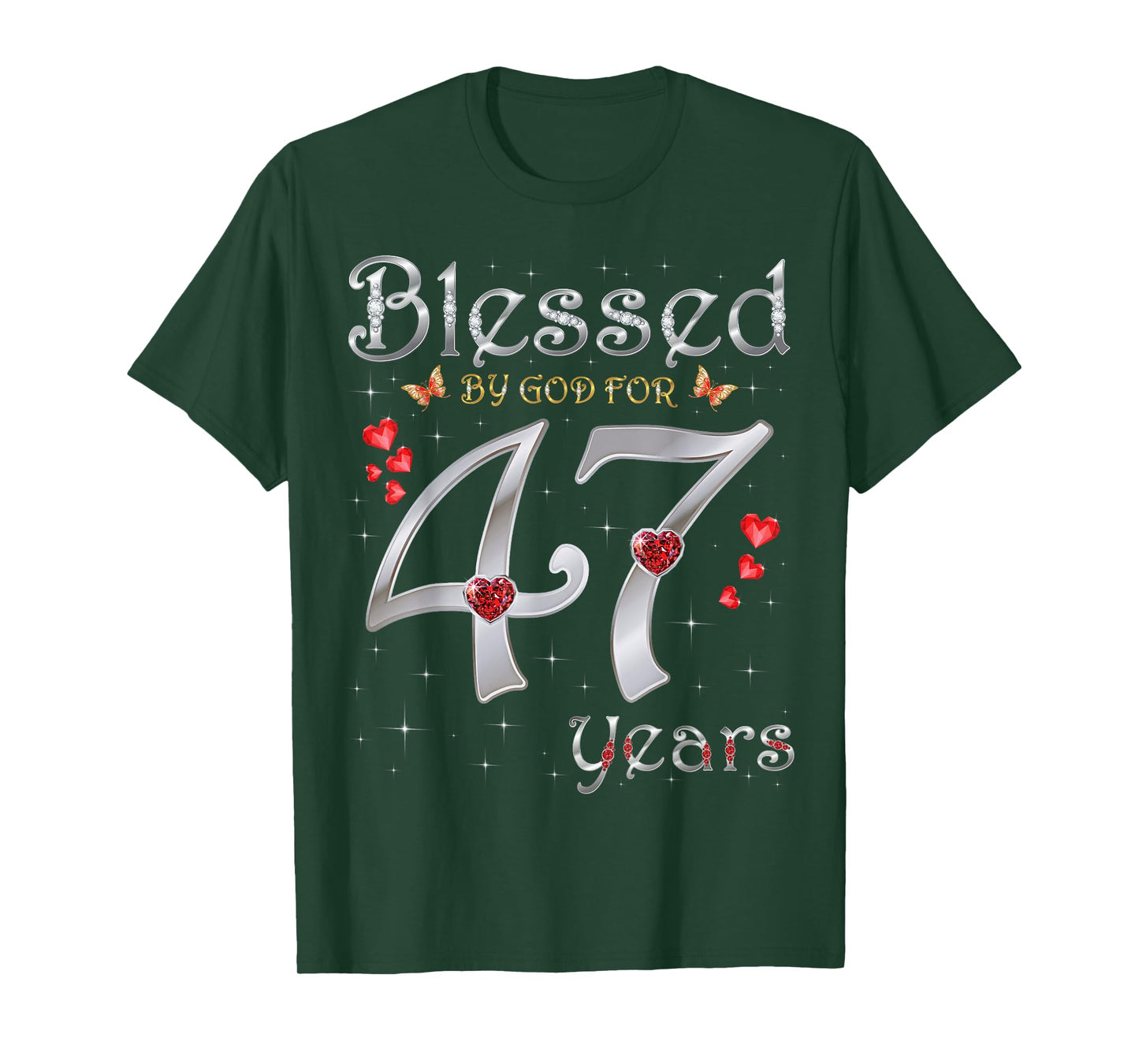 Blessed By God For 47 Years Old 47th Birthday Party Queen T-Shirt