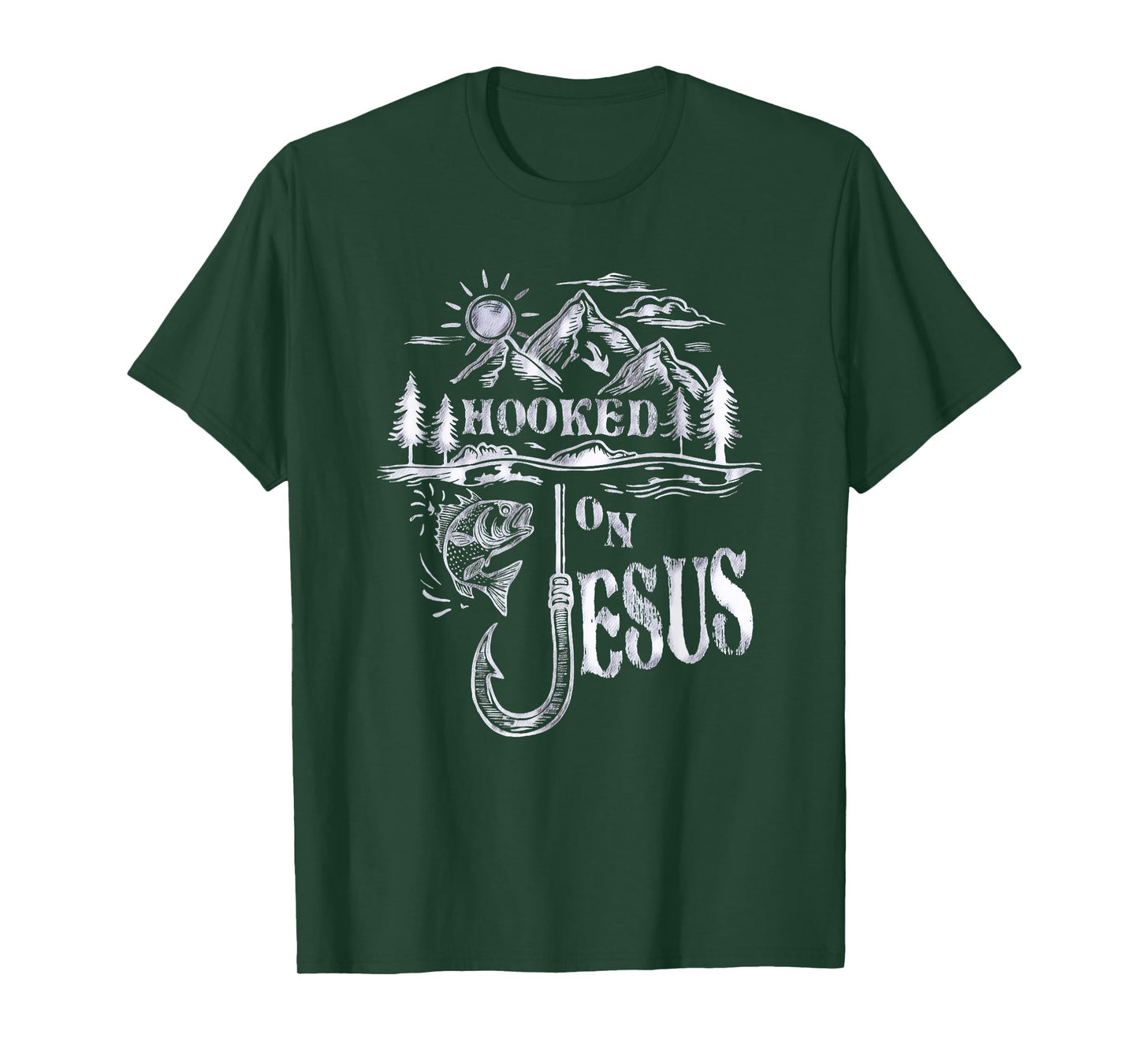 Hooked on Jesus Christ Faith Hope Love Religious T-Shirt