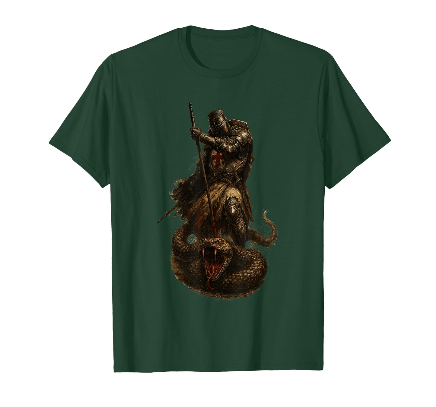 Catholic Templar Knight Defeats The Snake T-Shirt