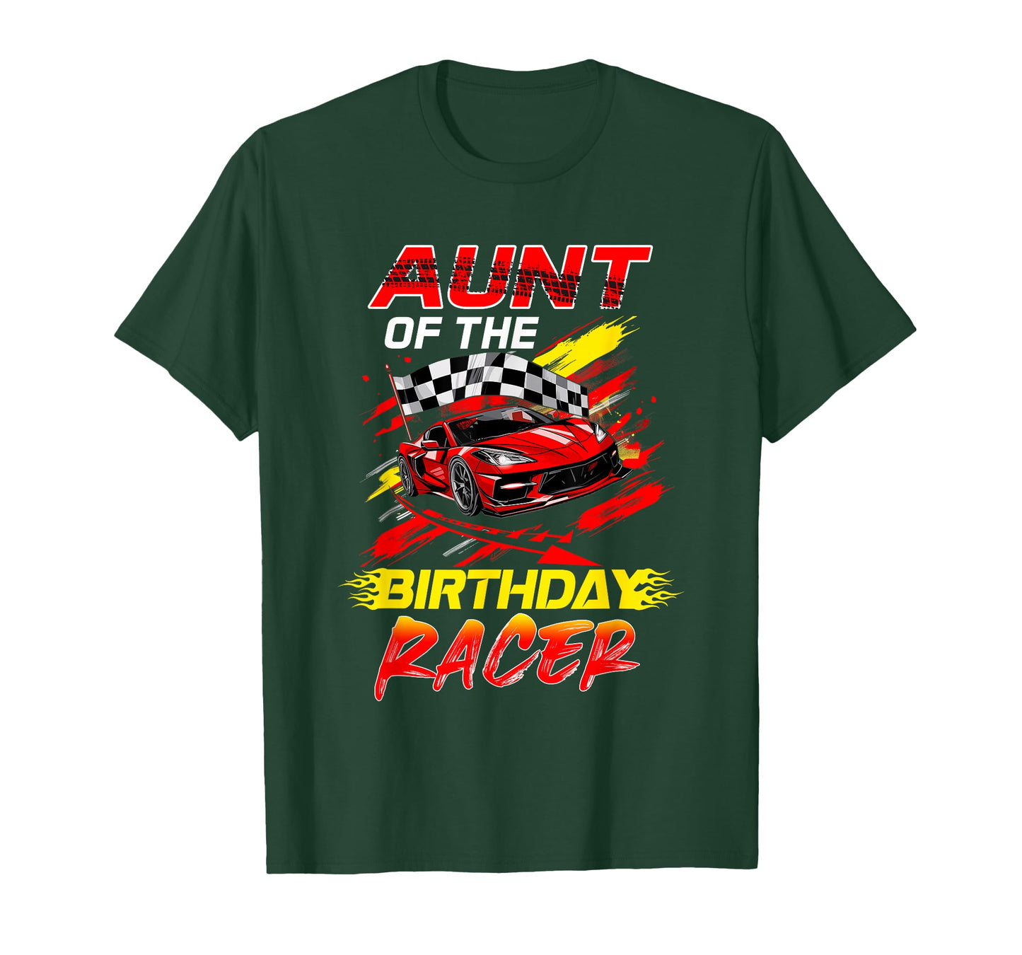 Aunt Of The Birthday Racer Race Car Party Family Matching T-Shirt