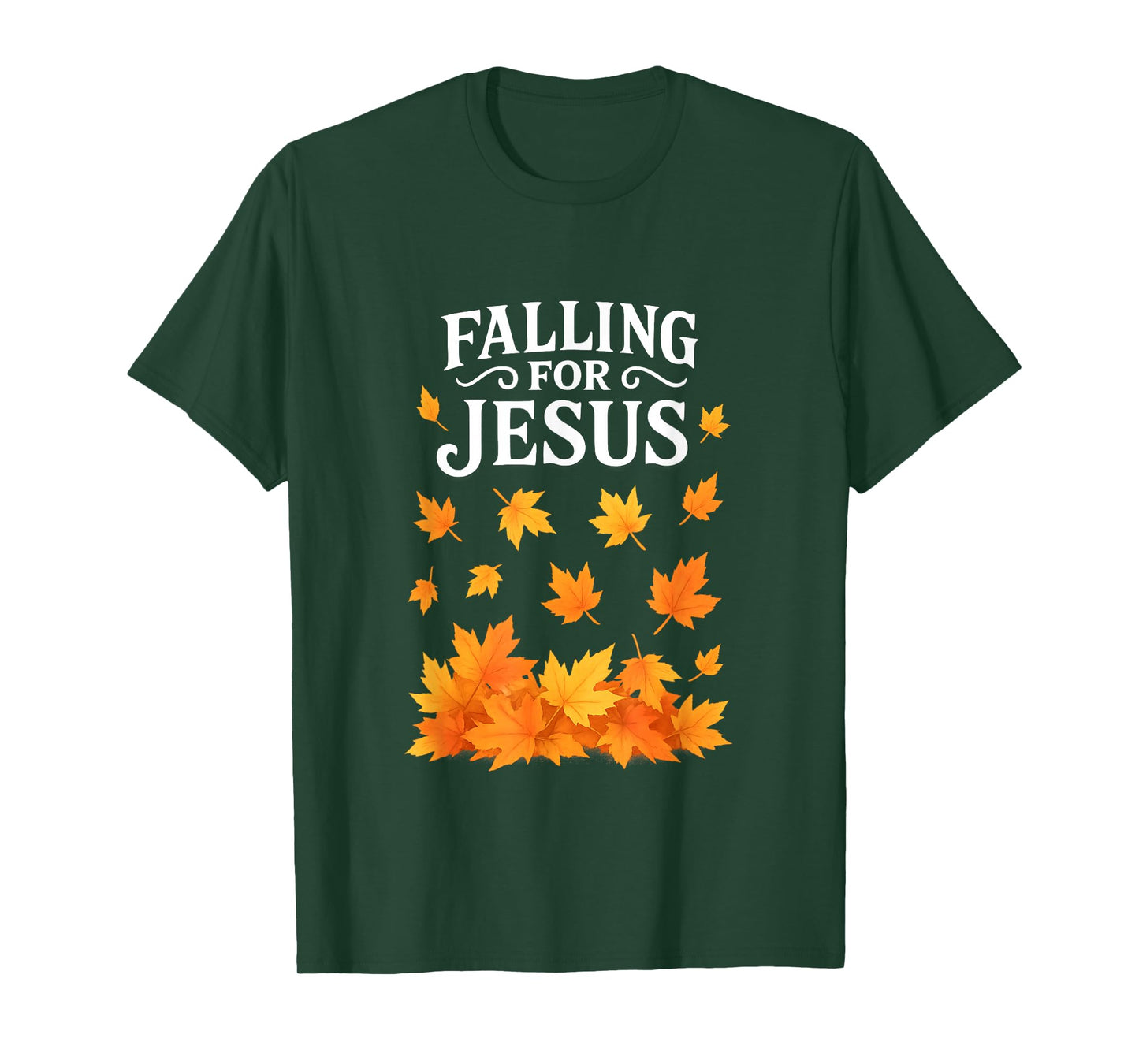Falling for Jesus Christian Faith Autumn Leaves Thanksgiving T-Shirt
