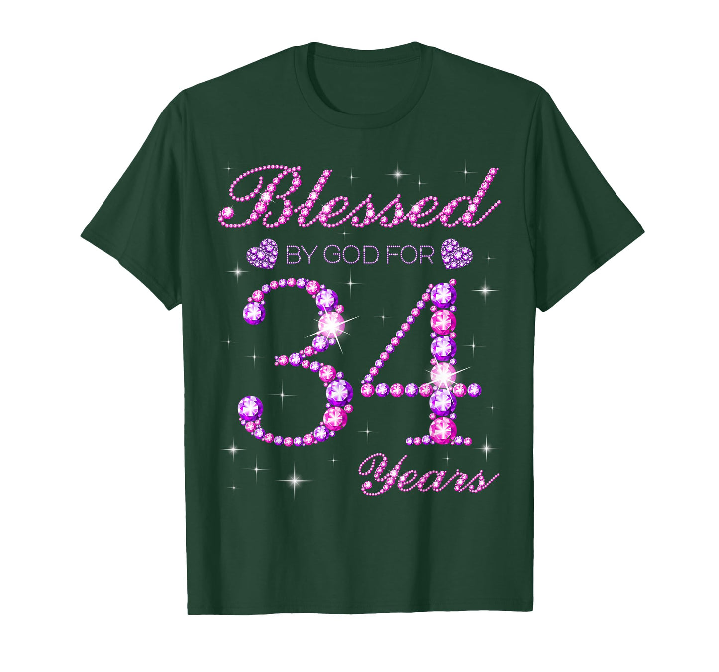 Blessed by God for 34 Years Old 34th Birthday Party T-Shirt