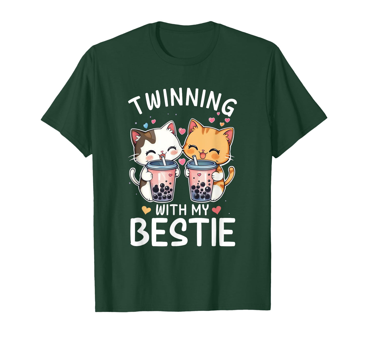 Cat Twinning With My Bestie Friends Spirit Week Girls Kids T-Shirt