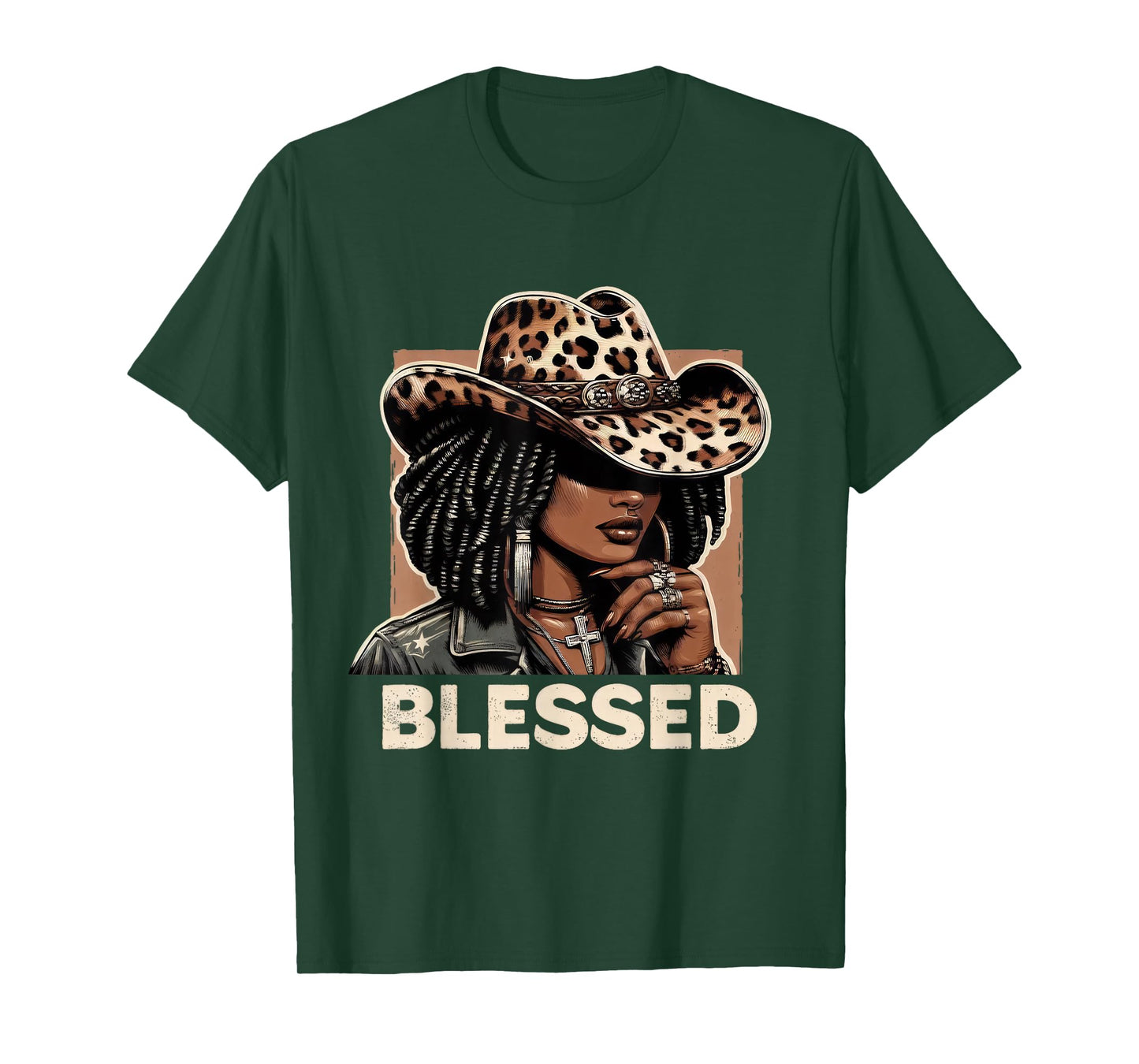 Vintage Black Western Cowgirl Retro African Christian Woman T-Shirt