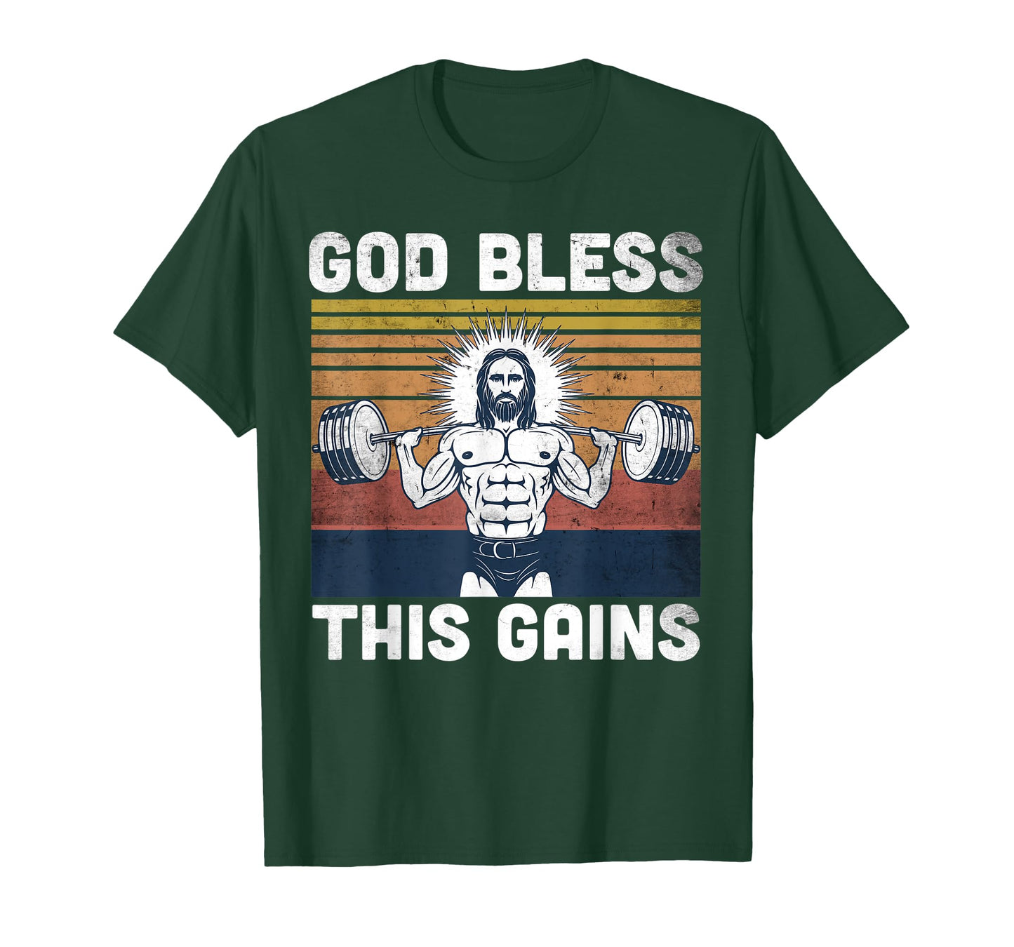 God Bless This Gains - Jesus Workout Strength T-Shirt