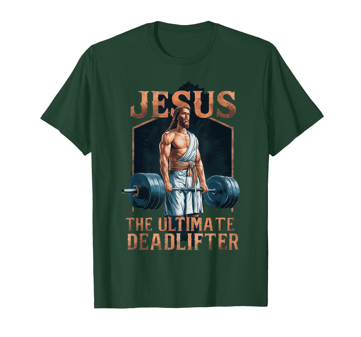 Jesus The Ultimate Deadlifter Fitness Gym Vintage Christian T-Shirt