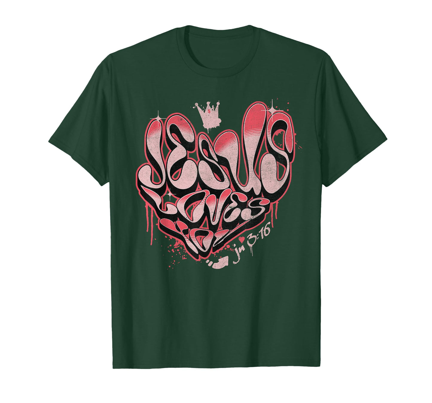 Jesus Loves You Christian Shirt - John 316 Bible Verse Heart T-Shirt