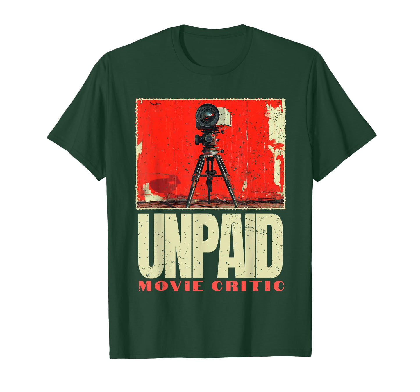 Unpaid Movie Critic Film, Vintage Cinema Motion Picture Fan T-Shirt
