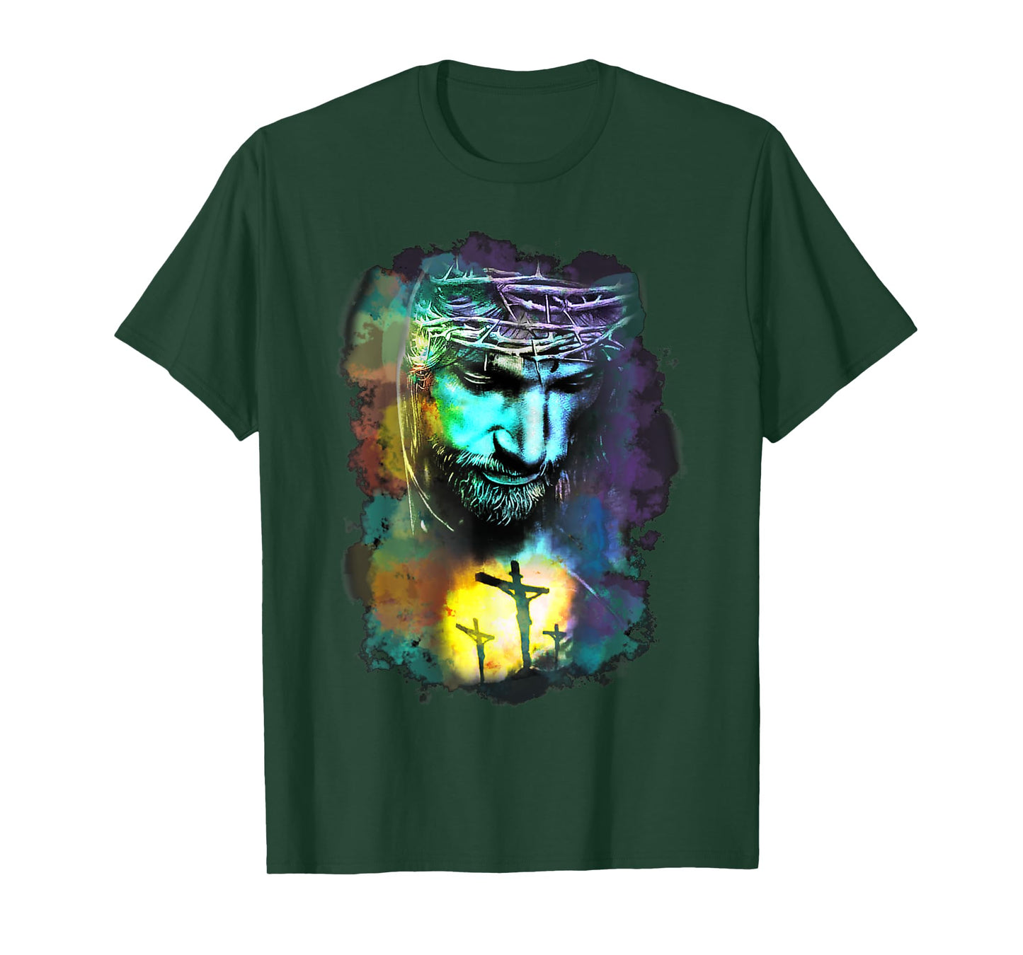 Jesus Christ Cross Religious Picture Christian Art Print T-Shirt