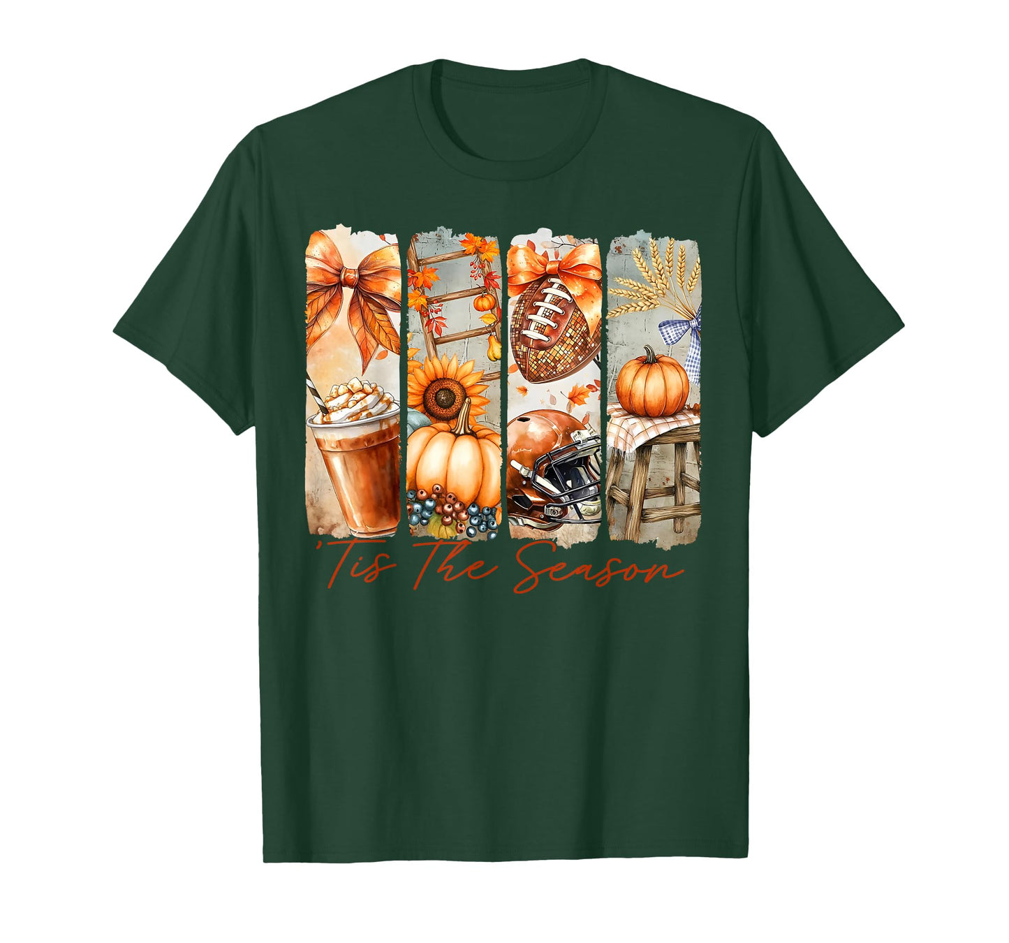 Tis The Season Football Pumpkin Spice Fall Autumn Football T-Shirt