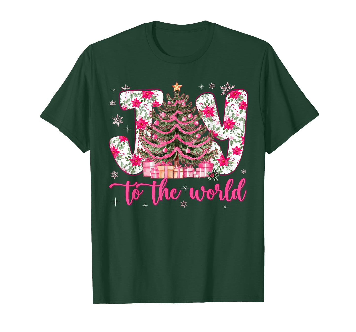 Joy to The World Jesus Christian Holiday Xmas Christmas Tree T-Shirt