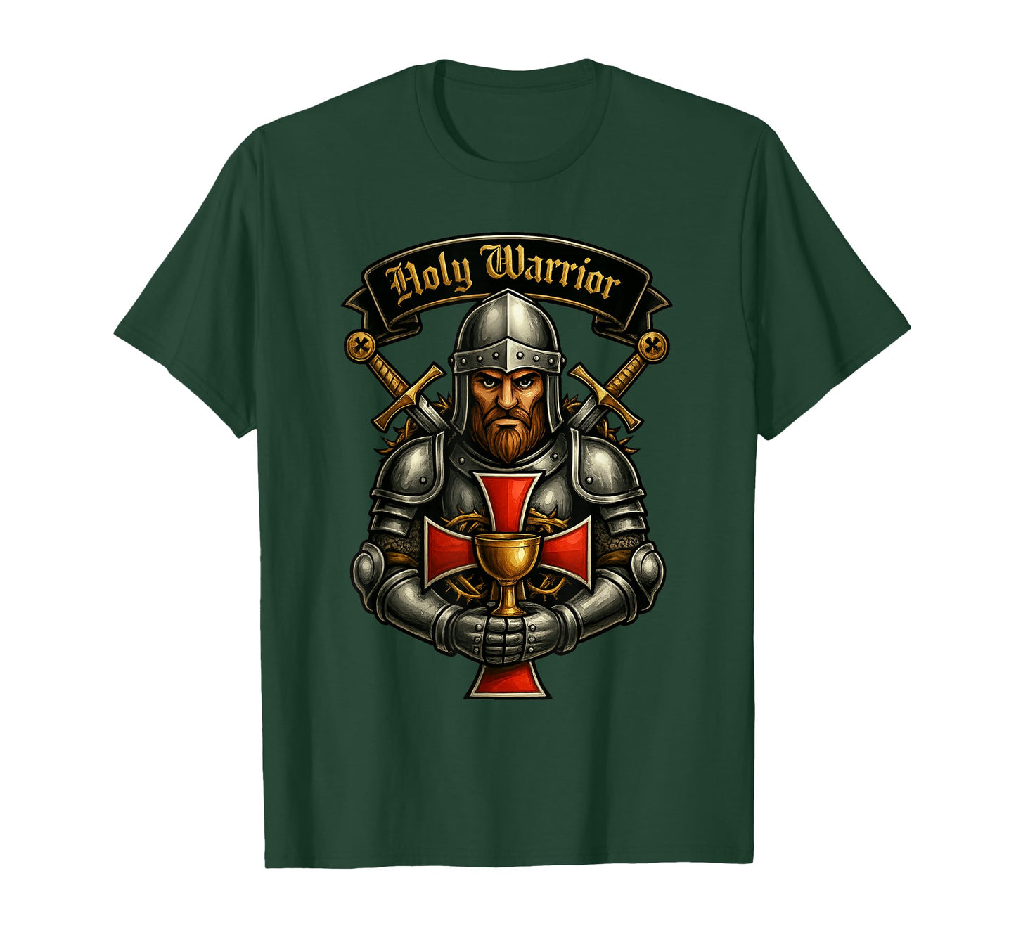 Holy Warrior - Catholic Templar Knight Crusader T-Shirt
