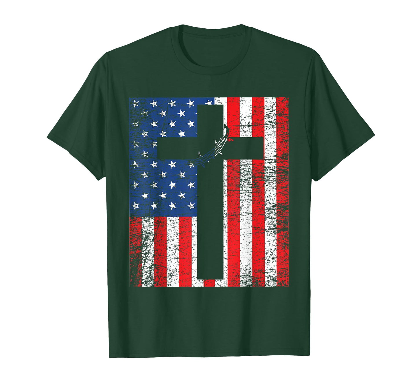 American Flag Jesus Stripes Patriotic Christian T-Shirt Women Men T-Shirt