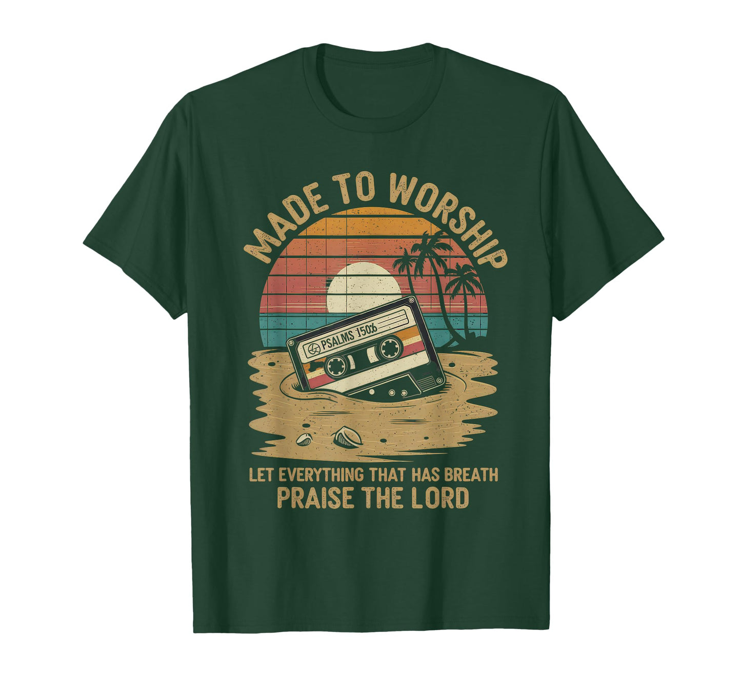 Worship Tshirt Christian Music Retro Cassette Psalms 150:6 T-Shirt