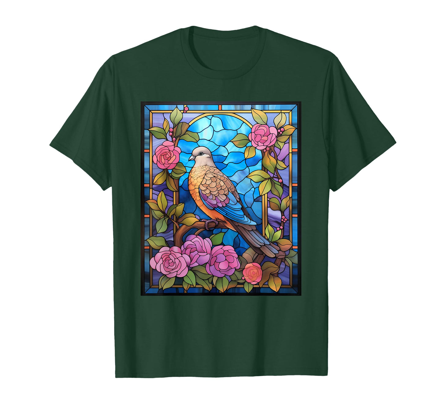 Stained Glass Style Mourning Dove T-Shirt
