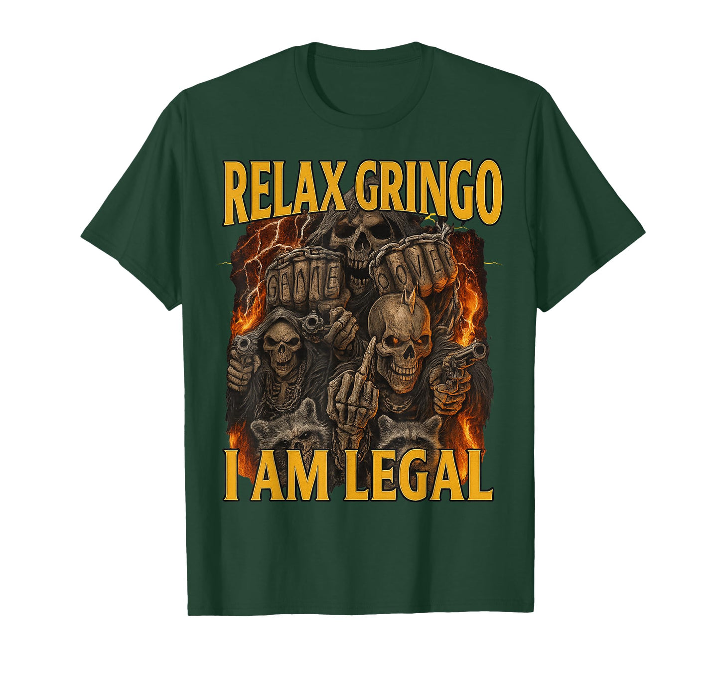 Relax Gringo Funny Skeleton Bootleg Funny 90s Memes T-Shirt