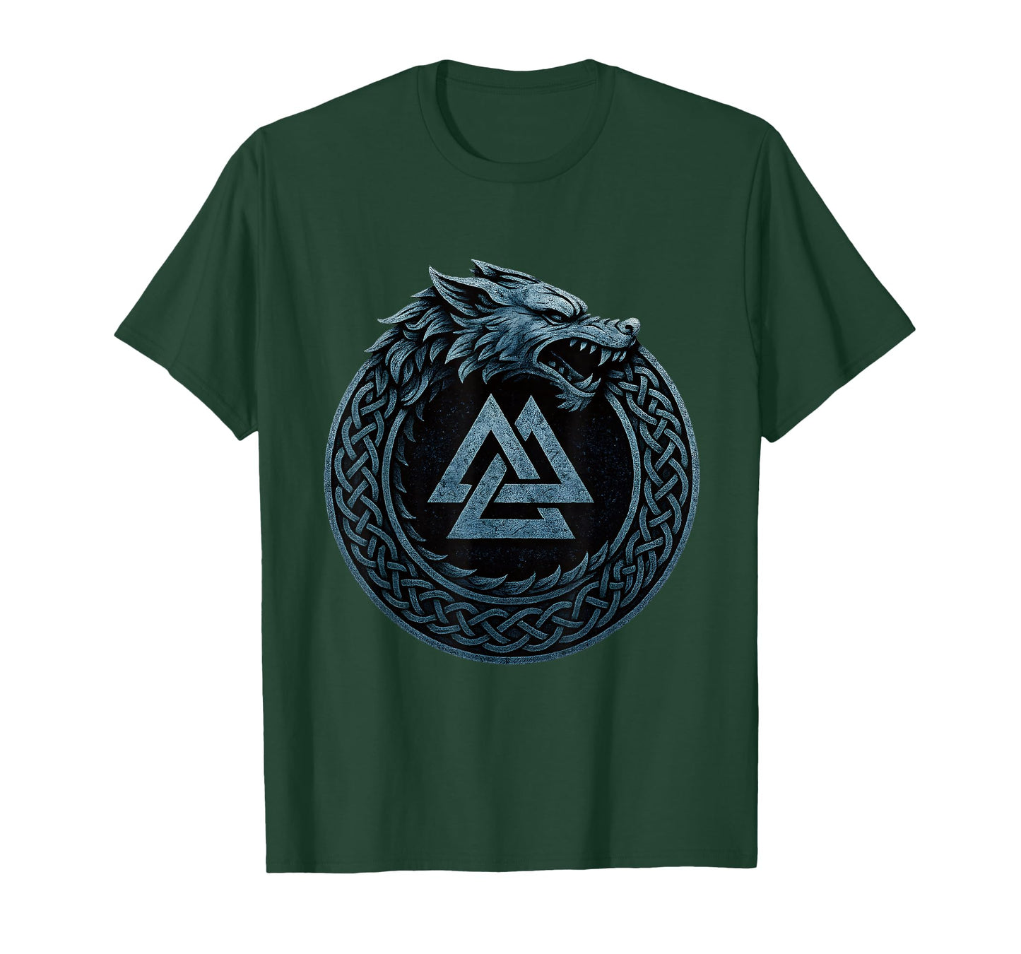 Fenrir Wolf Ouroboros Valknut Norse Myth Viking Symbol T-Shirt