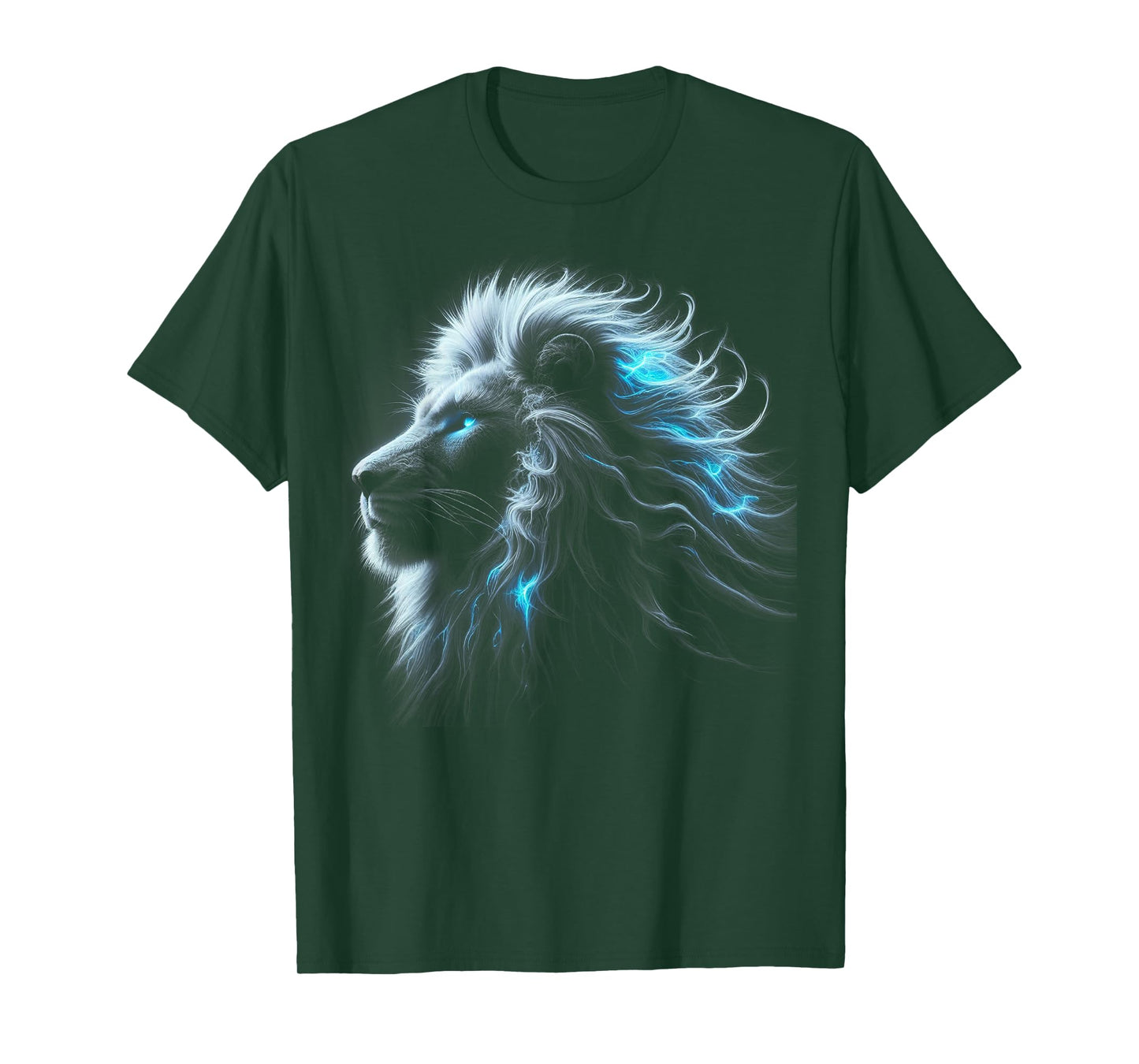 Lion Artwork - Blue Eyes Zoo Animal Lion Men Women T-Shirt