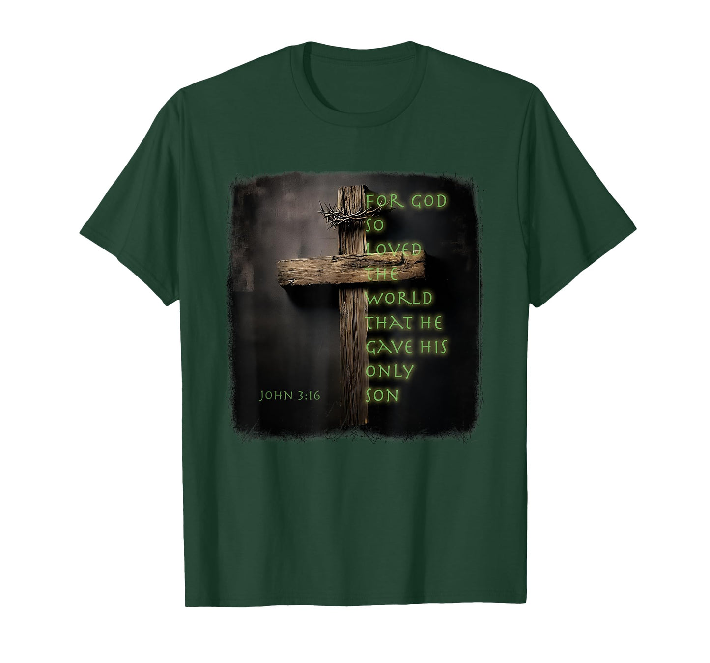 Christian Cross Bible John 3:16 Reflection 09R9KH T-Shirt