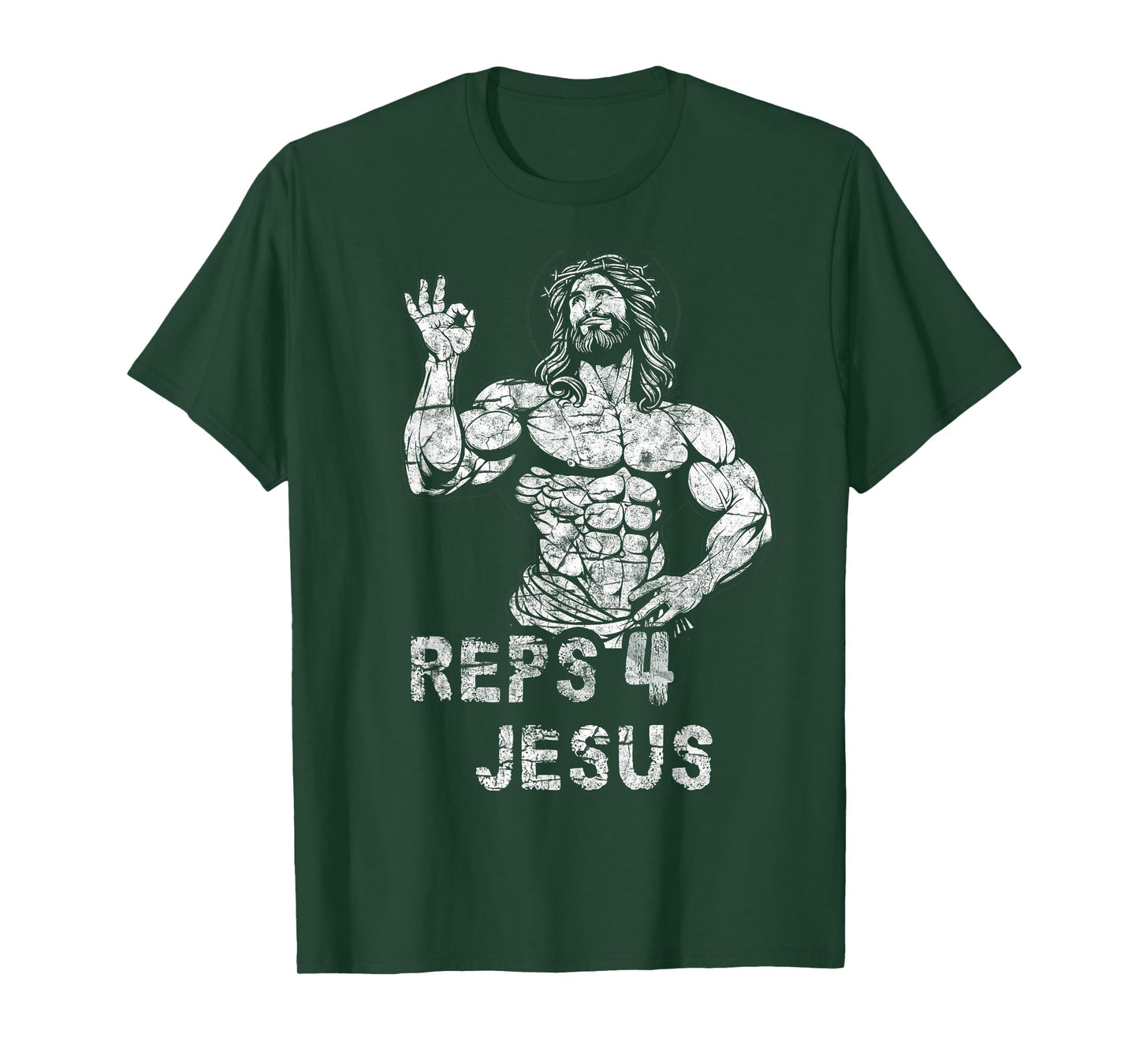 Funny Christian Reps 4 Jesus Funny Workout Bodybuilding Gym T-Shirt