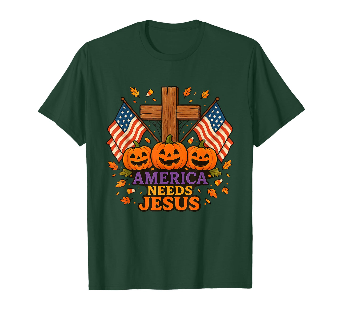 America Needs Jesus Patriotic Christians Halloween Style T-Shirt