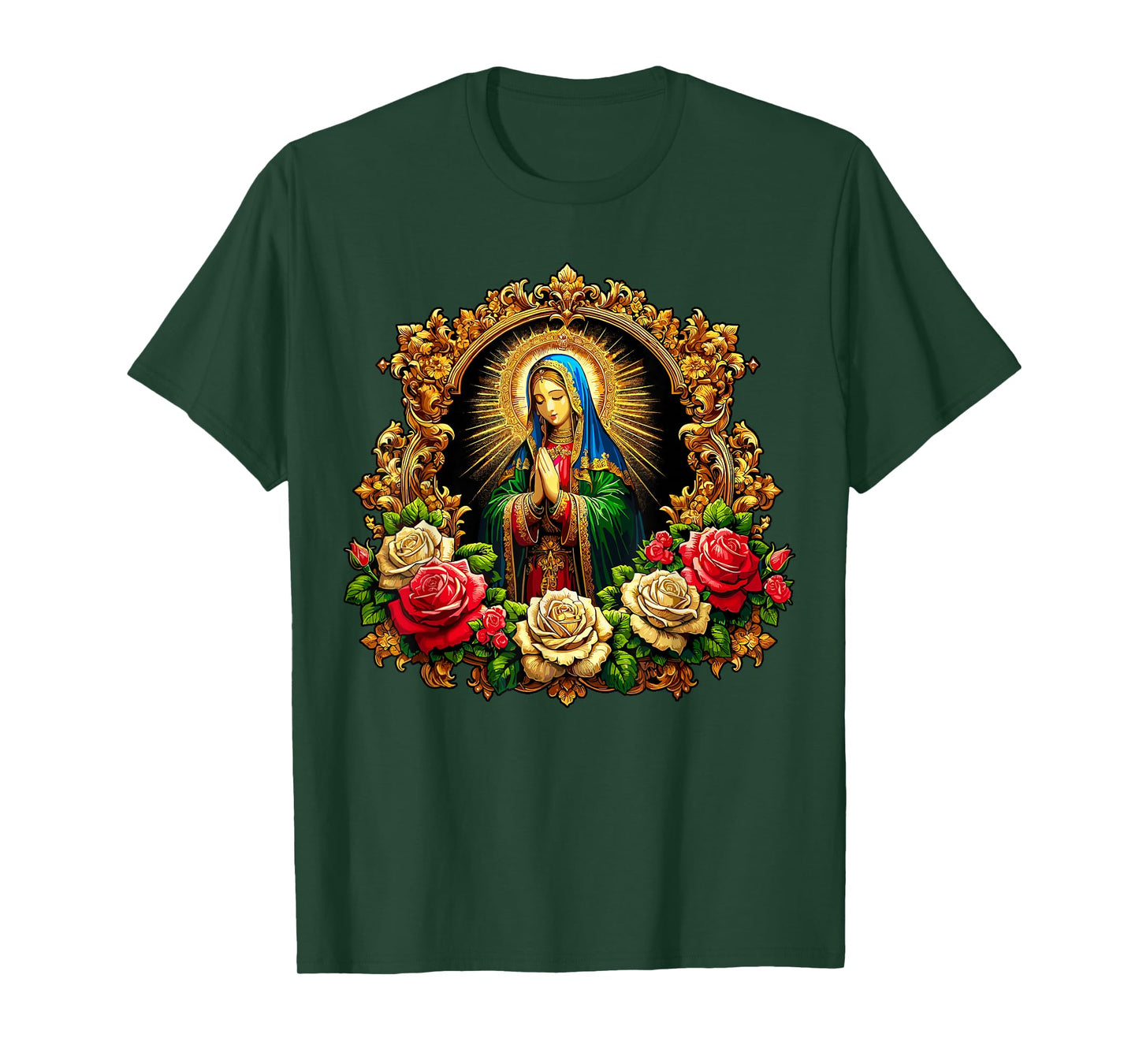 Virgen De Guadalupe Sant Mary Christian Religious T-Shirt