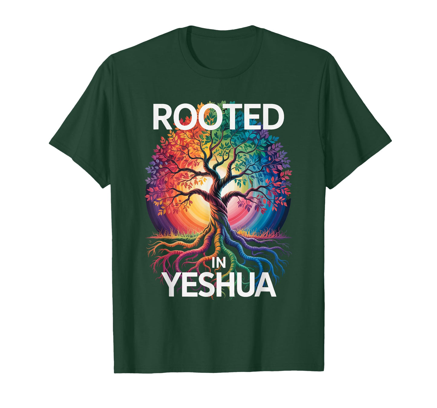 Rooted in Yeshua Jesus God Christian Bible Verse T-Shirt