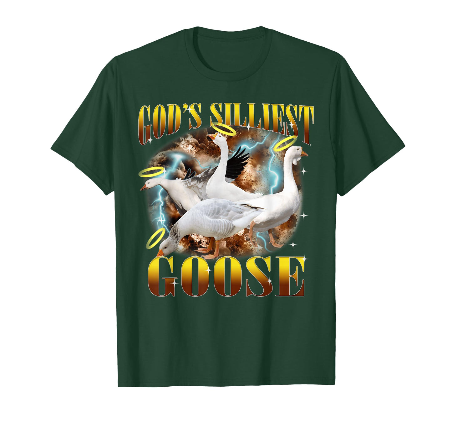 Vintage God's Silliest Goose Funny Silly Goose Pun Bootleg T-Shirt