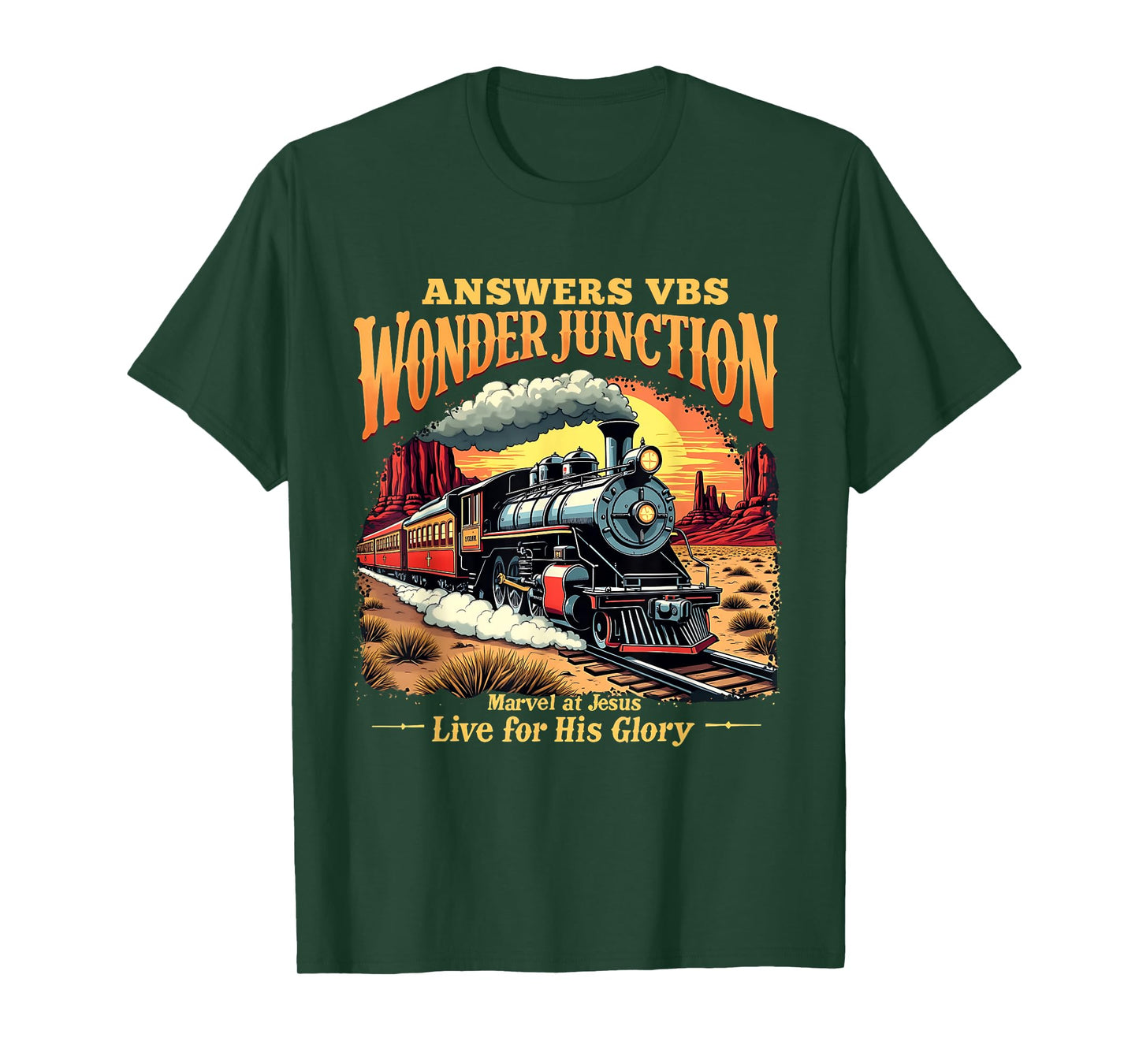 Answers VBS Wonder Junction Christian Train Theme Design T-Shirt