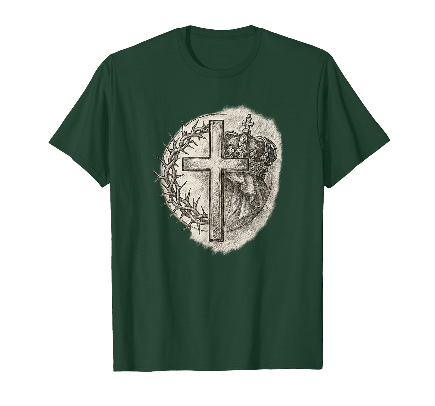 Cross with Crown of Thorns and Royal Christian Art T-Shirt