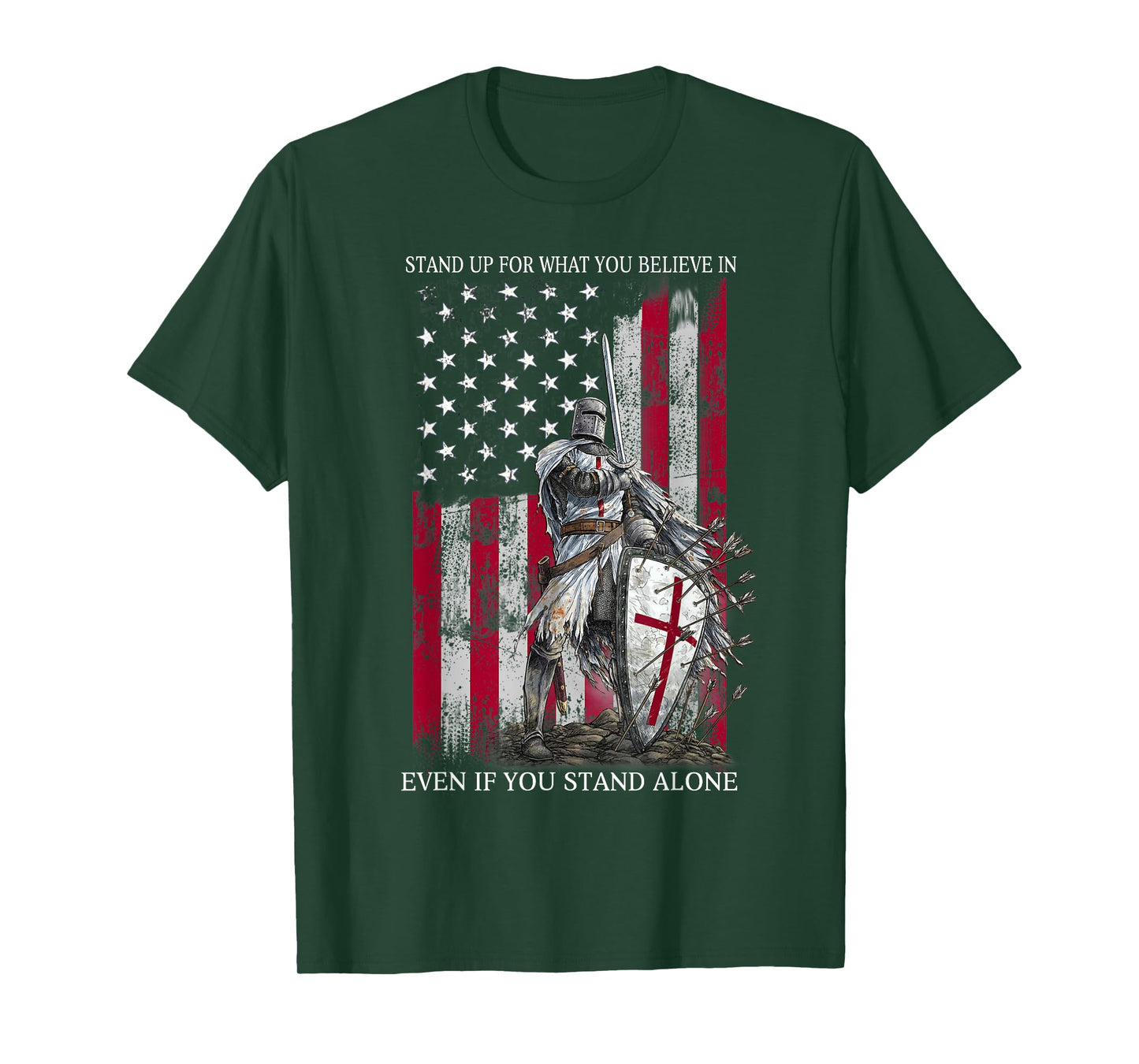 Knight Templar Standing for Believe in Christians Warrior T-Shirt