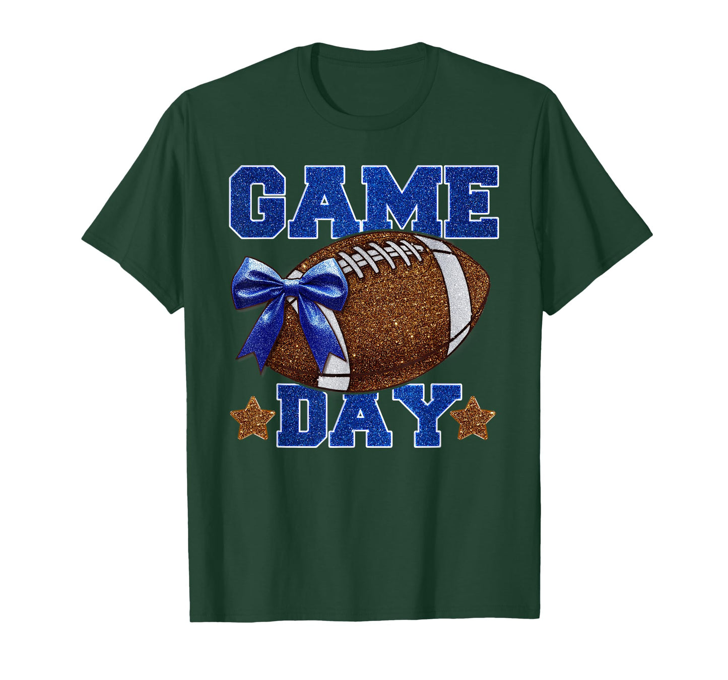 Game Day Football Season Football Mama Girl Blue Gold Vibes T-Shirt