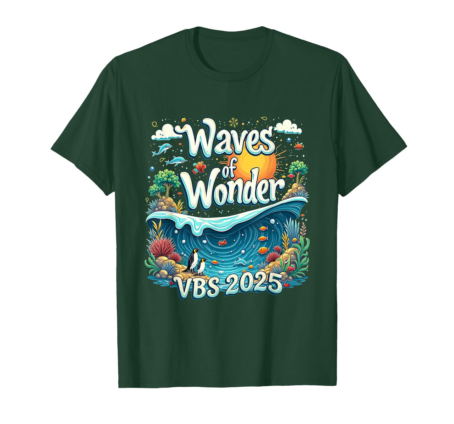 Waves Of Wonder VBS Ocean Christian Faith Camp 2025 T-Shirt
