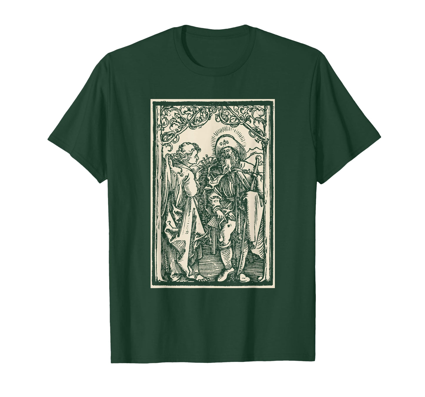 St Roch Vintage Catholic Art Patron Saint of Dogs T-Shirt