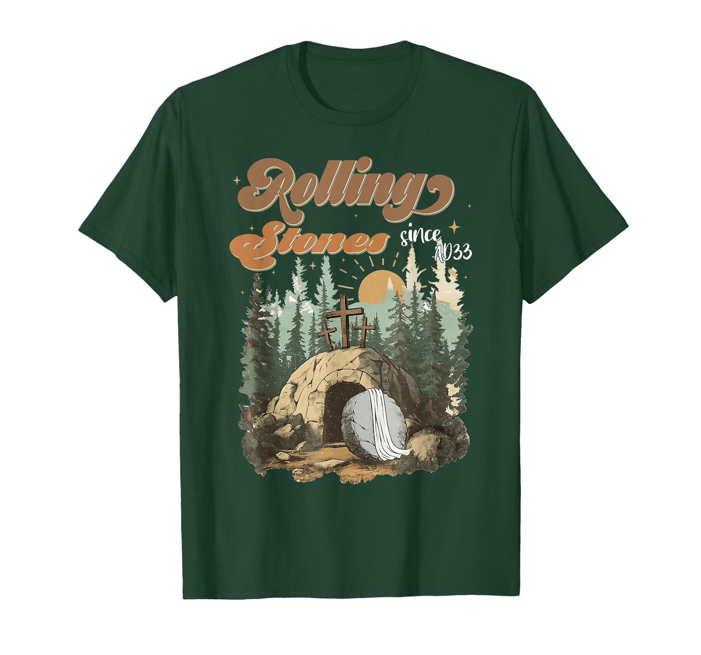 The Stone Was Rolled Away He Is Risen Ad 33 Easter Christian T-Shirt