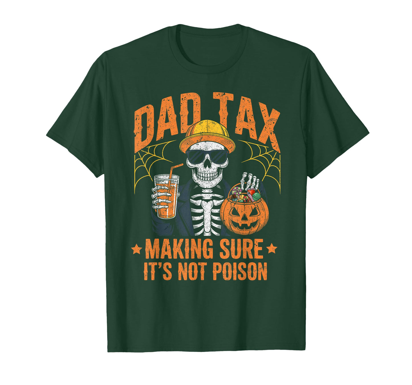 Dad Tax Halloween Pumpkin Candy Funny Skull Men Dad Joke T-Shirt