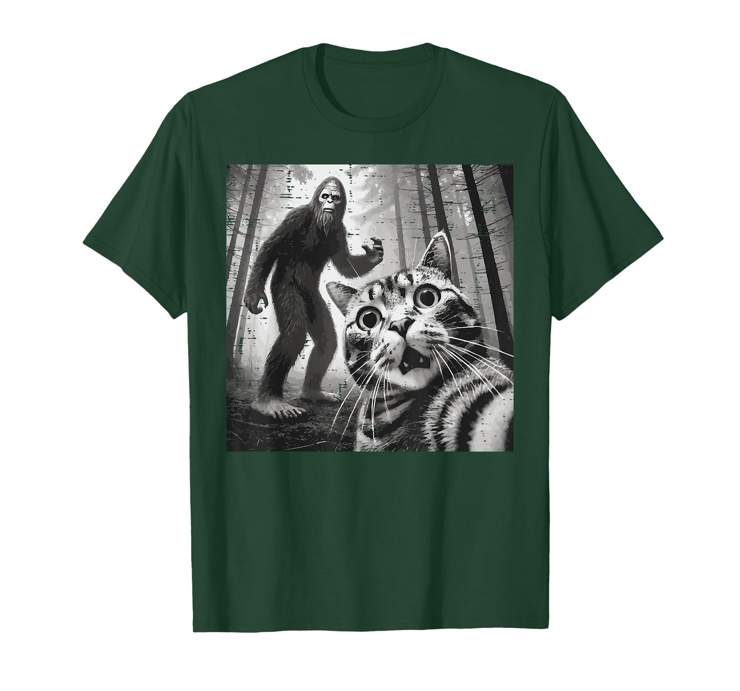 Cat Bigfoot Selfie Funny Meme Sasquatch Men Boys Kids Women T-Shirt