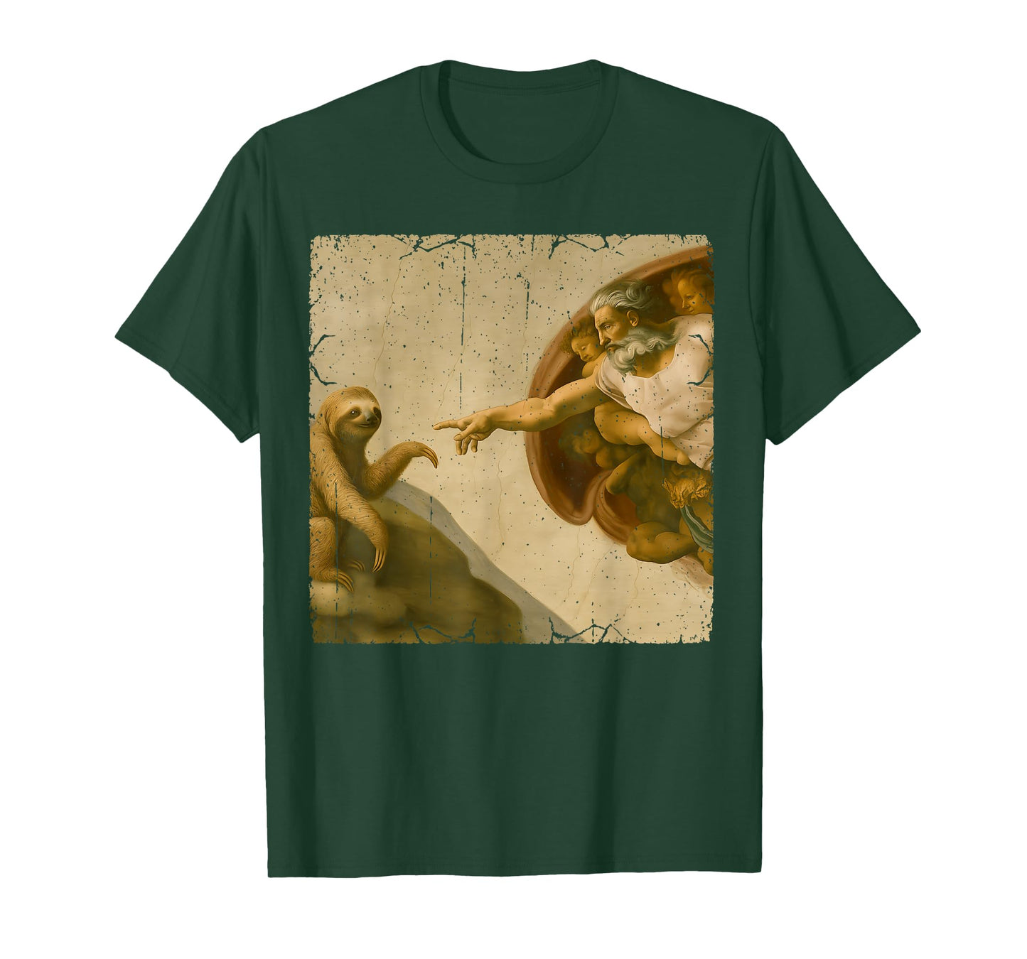 Sloth God Creation of Adam Meme Funny Memes T-Shirt