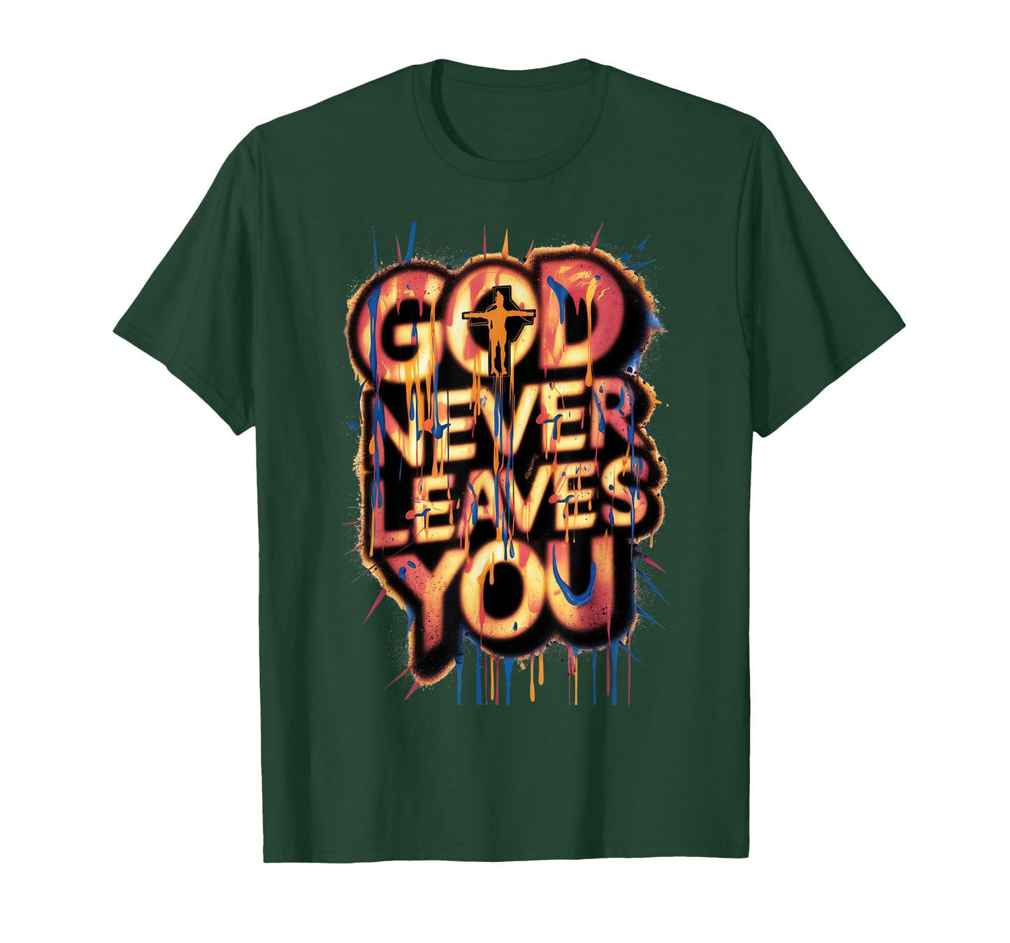 God Never Leaves You God is Good Inspirational Christian T-Shirt