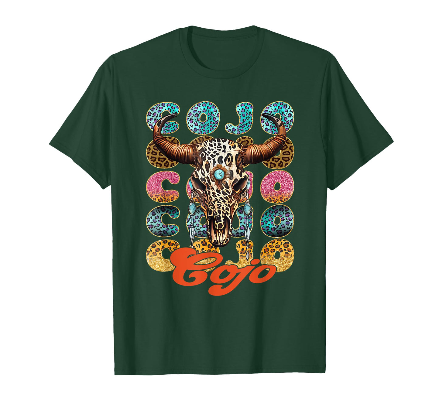 Vintage Rodeo Cojo Western Deserts Bull-Skull Cowhide Cojo T-Shirt