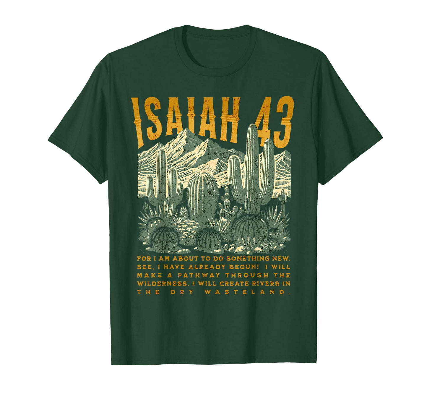 Boho Christian Bible Verse Trendy Jesus Southwest Cactus T-Shirt
