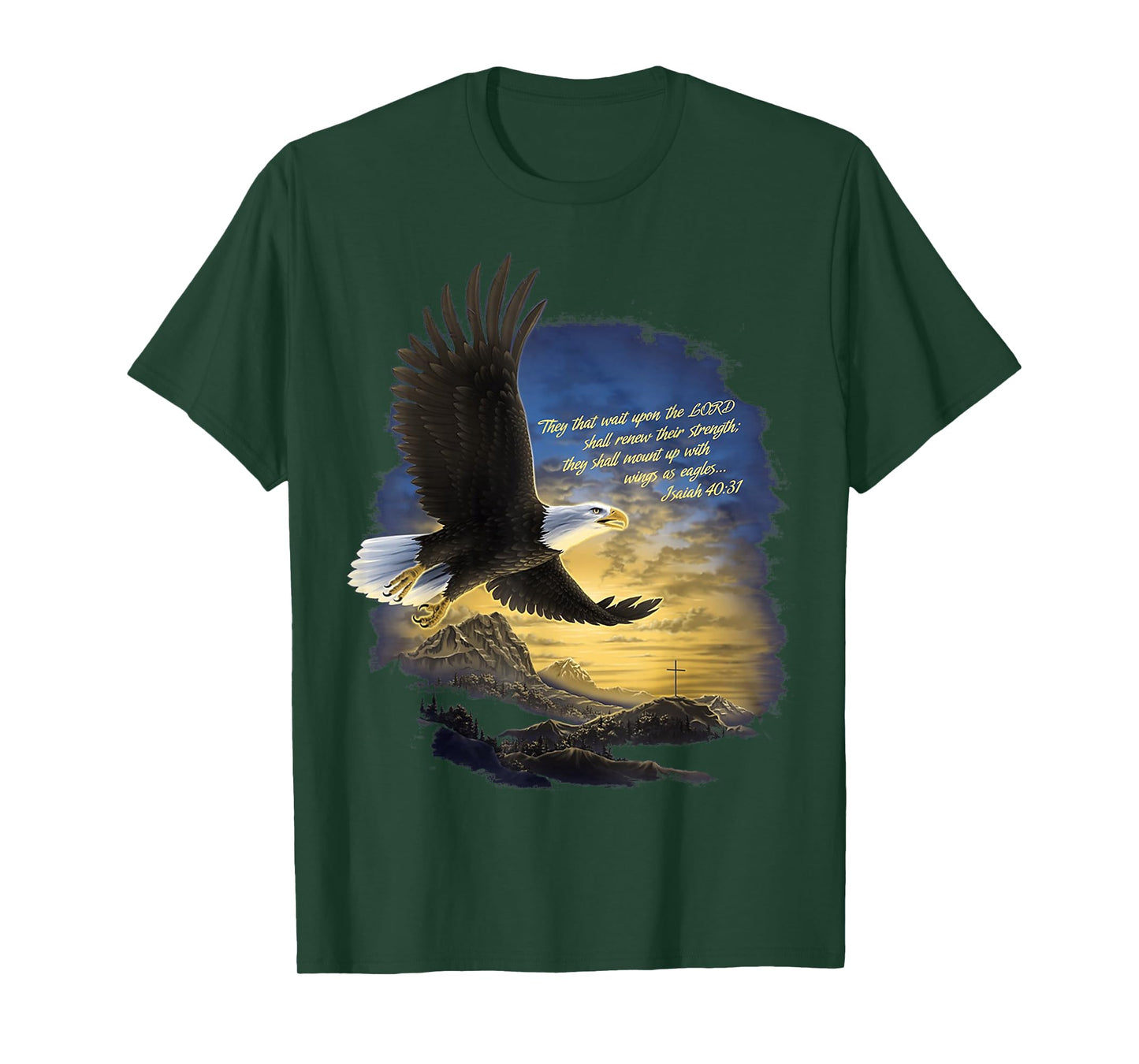 Wings as Eagles Isaiah 40:31 Mount Up Christian Bible Verse T-Shirt