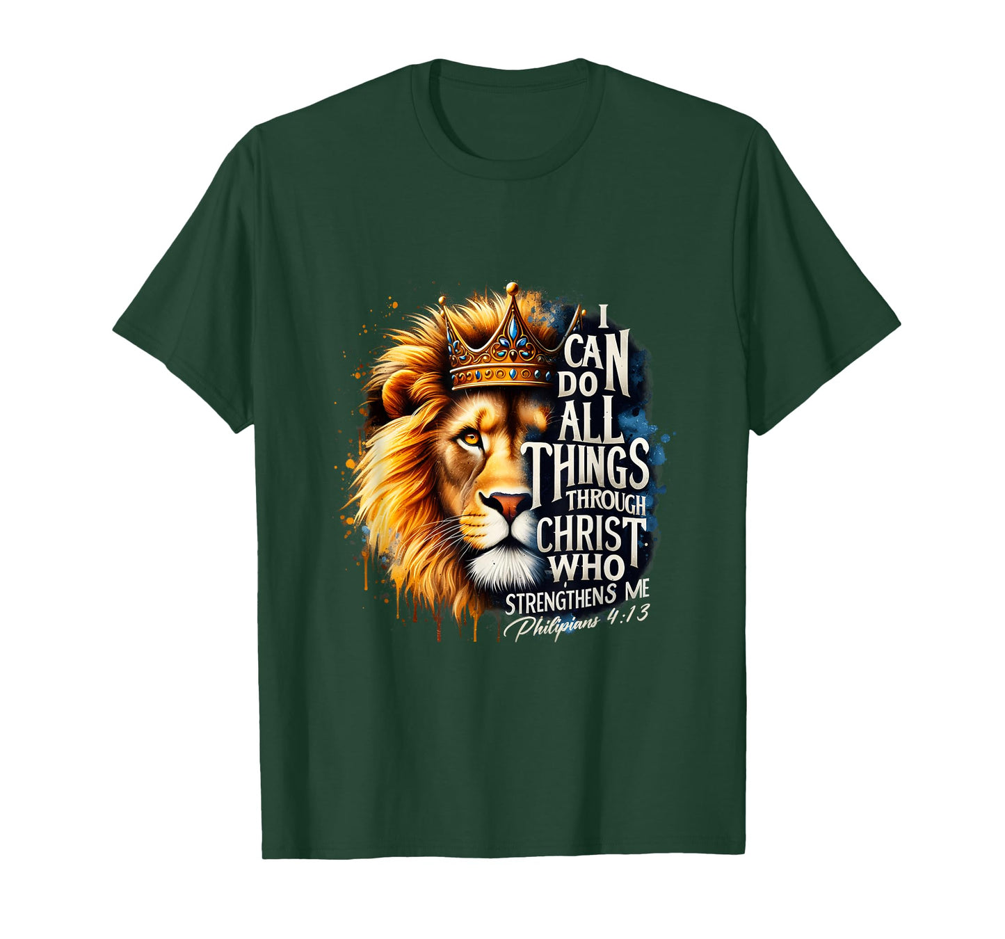 Christian Jesus Lion I Can Do All Things Through Christ T-Shirt