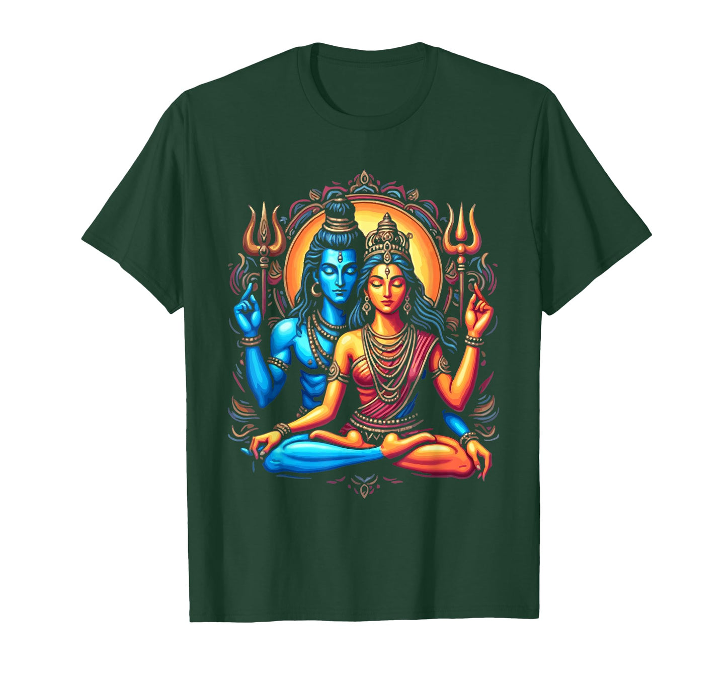 Lord Shiva Durga Hindu God Mahadeva Goddess Parvati T-Shirt