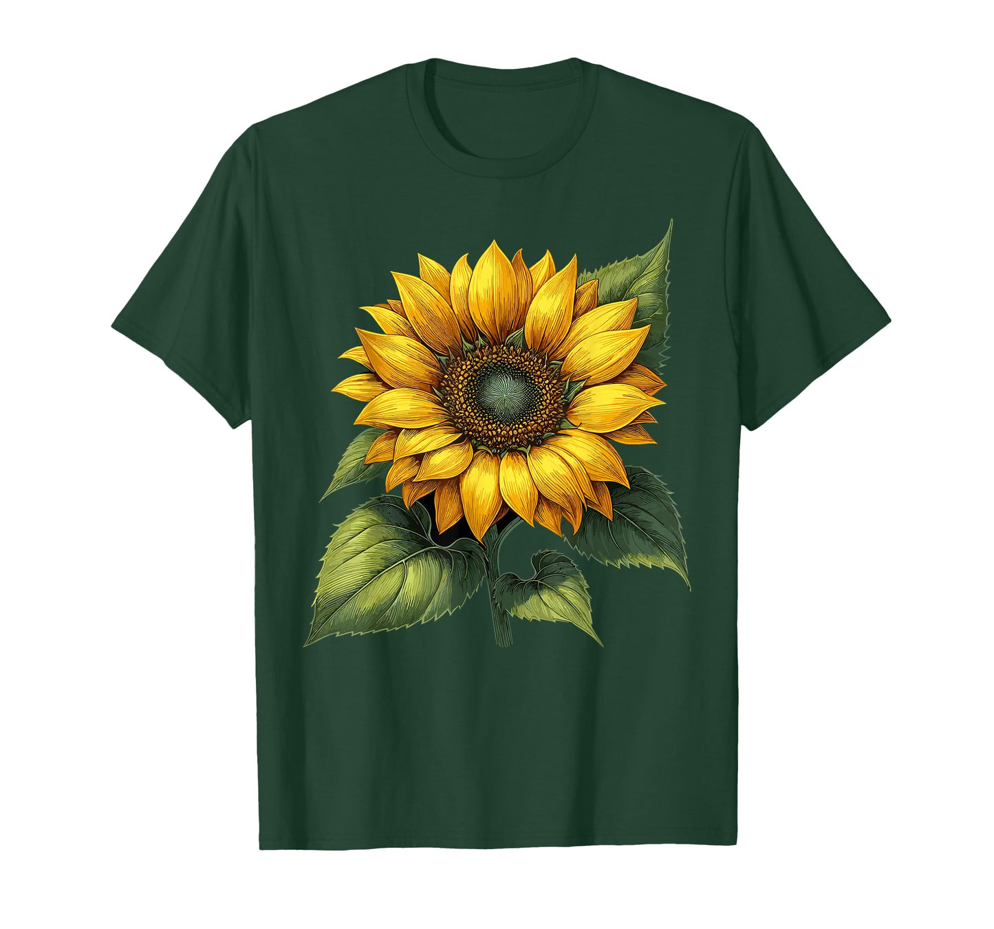 Yellow Sunflower Watercolor Floral Positivity T-Shirt